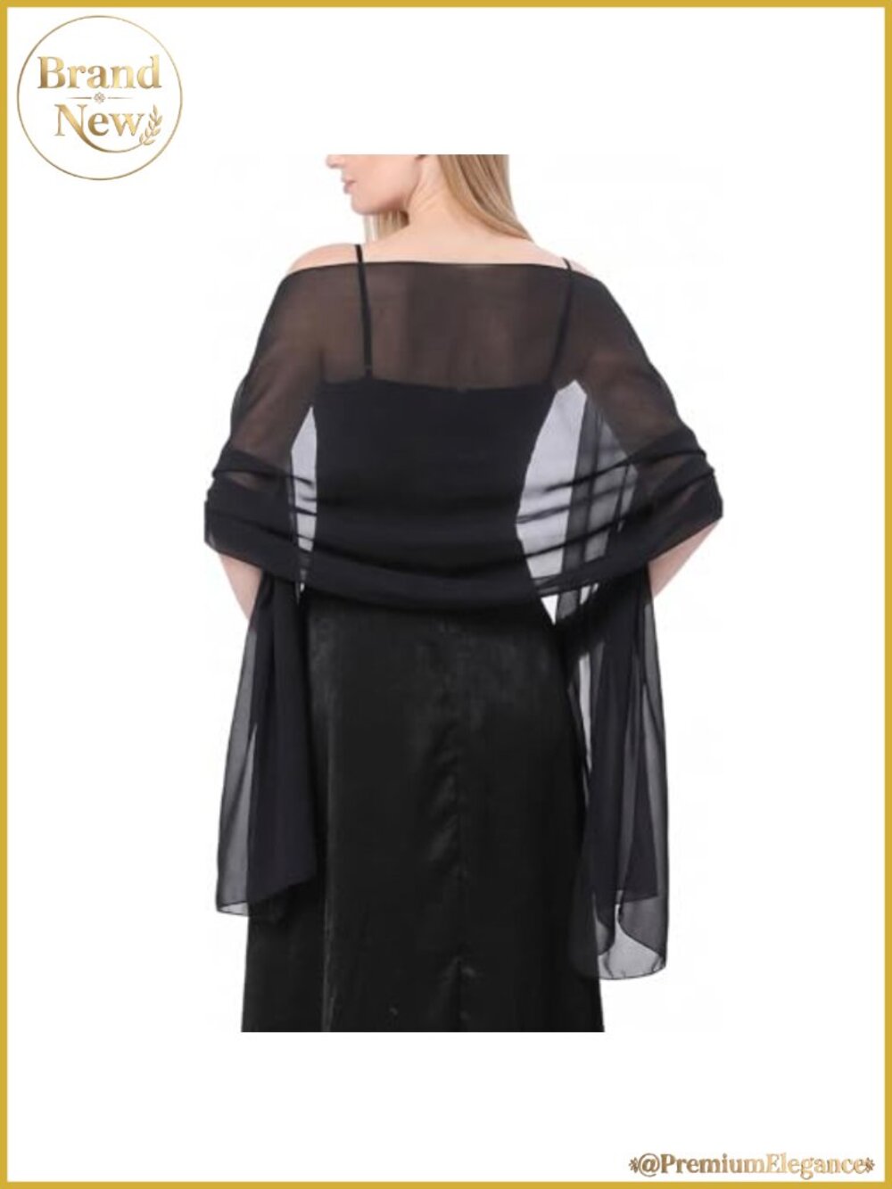 Sheer Chiffon Shawl Wrap for Evening Dresses Wedding Formal Cover Up